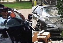 Photo of Photos: Cristiano Ronaldo’s employee crashes his £1.7m Bugatti Veyron car